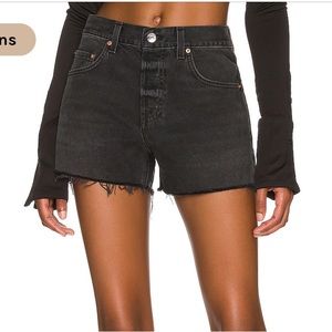 Hayden low rise boyfriend shorts black denim
